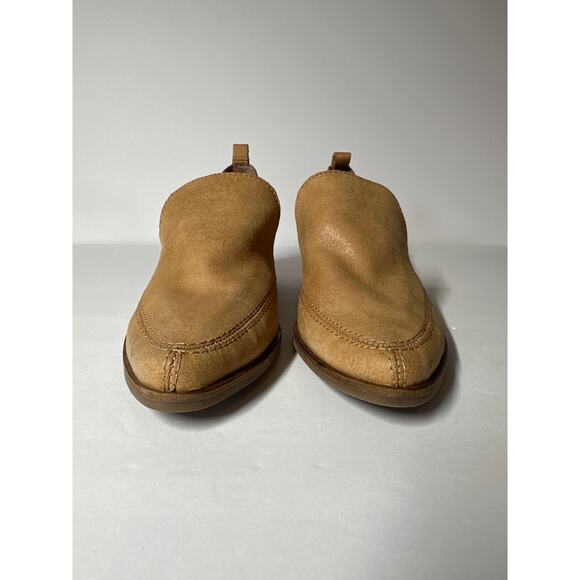 Lucky Brand Mahzan Pointed Toe Bootie Loafers Slip-On Stacked Heel Tan Sz 6 - Picture 3 of 11